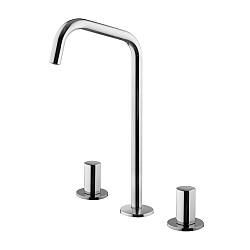 SO Three Hole Basin Mixer (Spout D) with Click Waste