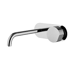 SO Wall-Mounted Single Lever Basin Mixer (197mm Spout) With Backplate and Click Waste