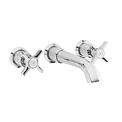 C.P. Hart Epoch Wall-Mounted 3-Piece Bath Mixer 185-215mm Spout