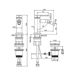 C.P. Hart Spillo Single Lever Bidet Mixer with Pop-Up Waste, Bidet Taps