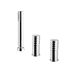 Spillo Tech X Three Hole Bath Mixer with Handshower