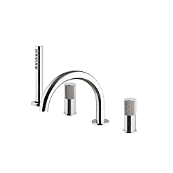 Spillo Tech G Four Hole Bath Mixer with 232mm Spout & Handshower
