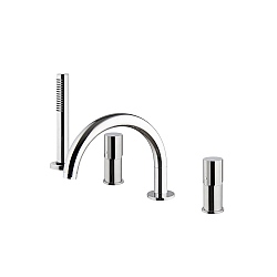 Spillo Tech V Four Hole Bath Mixer with 232mm Spout & Handshower