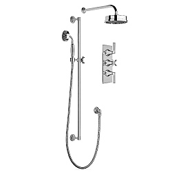 Samuel Heath Style Moderne Wall-Mounted Head & Handshower Set