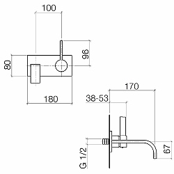 Dornbracht MEM Wall-Mounted Single Lever Basin Mixer with 