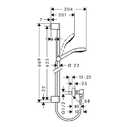 hansgrohe Croma Select E Vario Combi Shower Set | Shower Sets | CP 